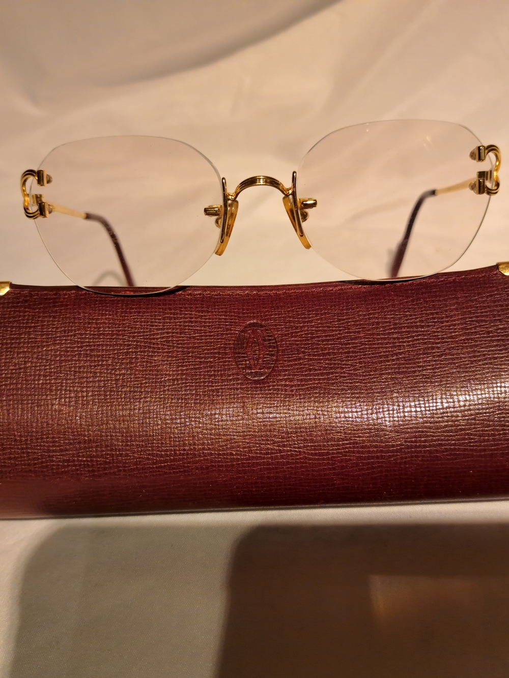 Cartier Gold Rimless Women's Glasses with Clear Lenses